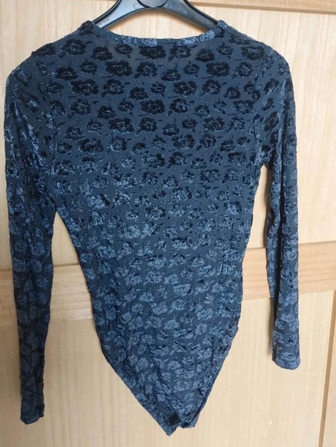 Marineblauw fluwelen body, lange mouwen, Vajolet T3 – photo 6